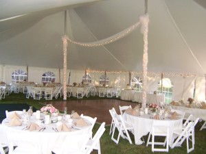 Inside View of Decorated Pole Tent
