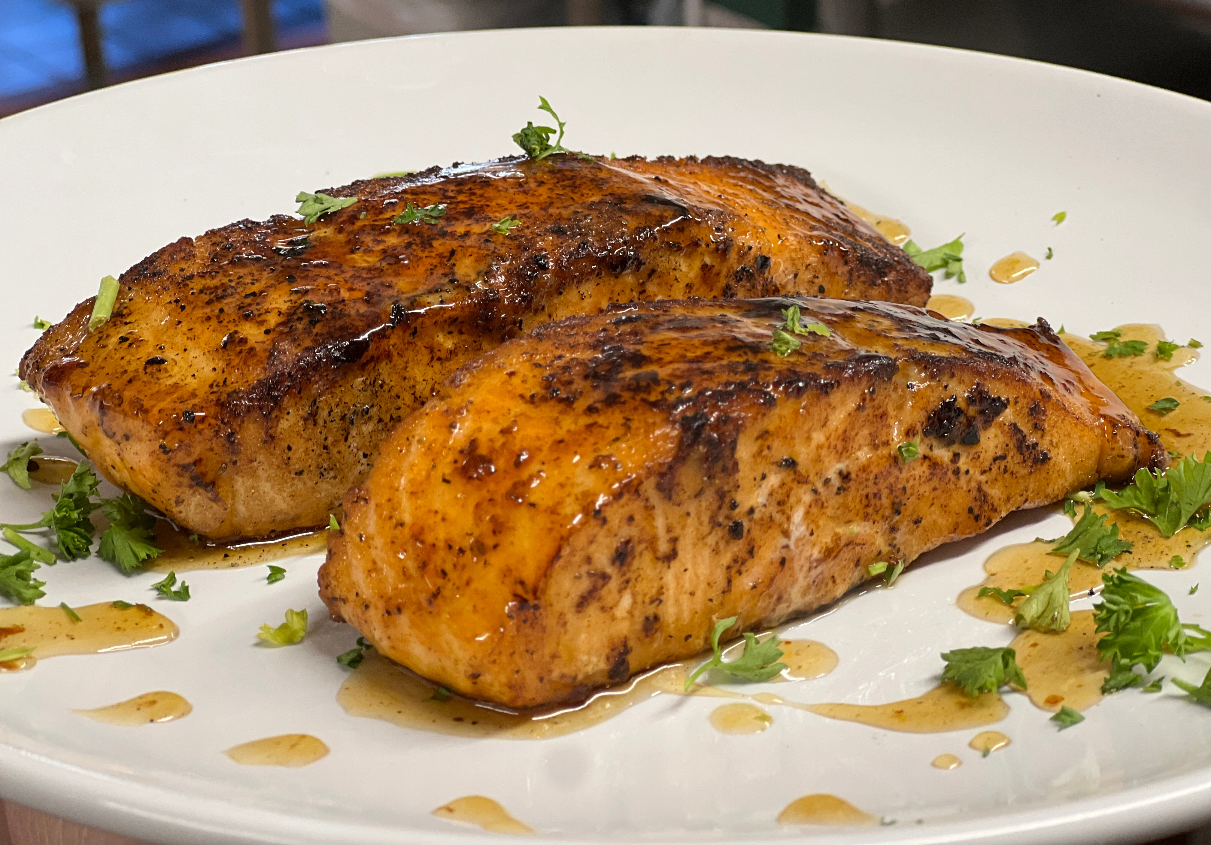 Seared salmon fillets