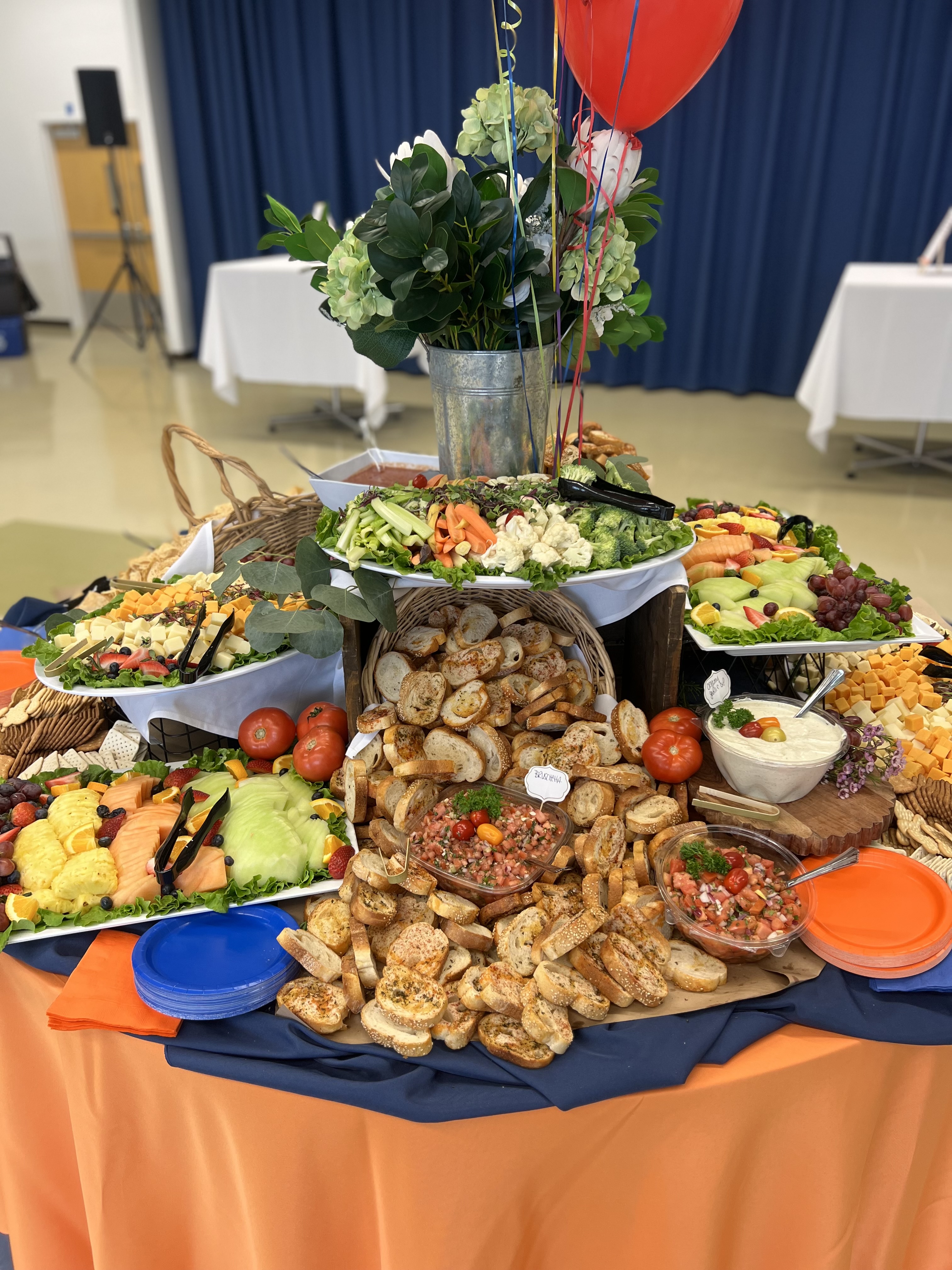 Crostini and fruit display